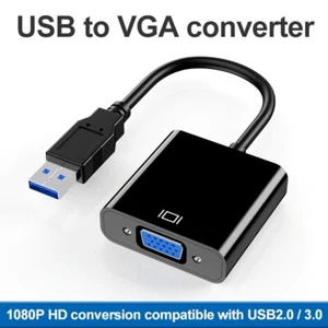 USB 3.0 to VGA Adapter Cable Converter Audio Video 1080P PC For TV HDTV Monitor. - Picture 1 of 9
