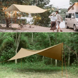 3x3M Tent Tarp Poles Rain Cover Camping Awning Waterproof Shelter Picnic Pad Mat - Picture 1 of 24