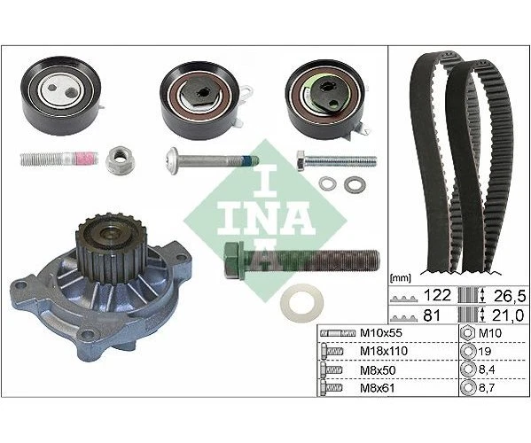 Bomba de agua + juego de correas dentadas INA 530048431 para Volvo 850 S70 Foto 1 de 1