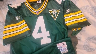 Camiseta deportiva Brett Favre 1993 Green Bay Packers 75 aniversario juego auténtico talla 52 Foto 1 de 4