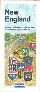 1984 EXXON Road Map NEW ENGLAND Massachusetts Connecticut Maine Rhode Island - Picture 1 of 4