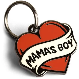 Mama's Boy Dog Tag, Tattoo Red Heart Pet ID Tag, Dog Tags for Dogs, Funny Gift - Picture 1 of 5