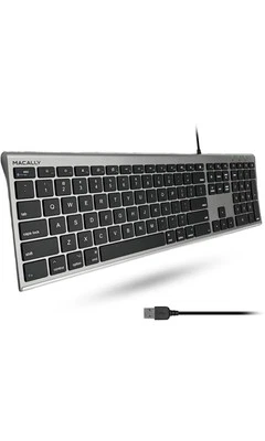 Macally Ultra Slim USB-A Wired Full Size With Numeric Keypad (ACEKEYSG) - Image 1 of 4