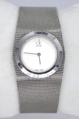 Calvin Klein K3T231 Swiss Made Ladies Stainless Steel Mesh Bracelet Quartz Watch - Image 1 of 4