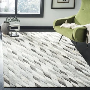 Natural Cowhide Hair on Patch Work Leather Modern Carpet Room AA50 - Picture 1 of 7