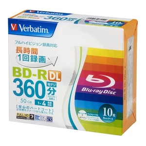 Verbatim Bar Bay Tum 1 volta registrazione Blu-ray Disc BD-R DL 50 GB 10 pezzi bianco - Foto 1 di 7