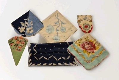 BONITO Pañuelo Diseño Floral Lote de 6 Estilos Diferentes ~ DE COLECCIÓN Foto 1 de 4