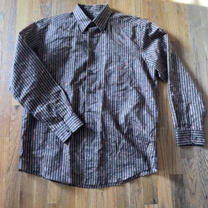 Zanella Men's XL Stipes & Floral Long Sleeve Button Up VTG Shirt MADE IN ITALY - Picture 1 of 22