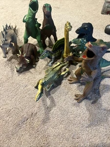 Vintage Plastic Dinosaur Lot 70s 80s 90s Jurassic Carnegie Imperial Tyco - Picture 1 of 6