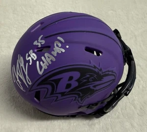 TRENT DILFER HAND SIGNED BALTIMORE RAVENS RAVE MINI HELMET W/COA + INSCRIPTION - Picture 1 of 2