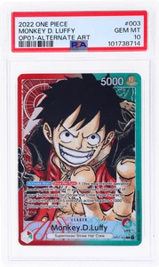 2022 One Piece Monkey D. Luffy Alternate Art #OP01003 PSA 10 - Picture 1 of 2