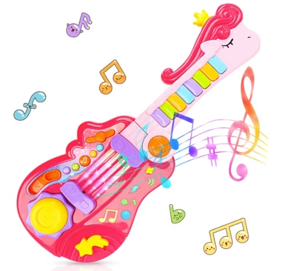 Guitar Toy for 3 Year Old Girls - 2 in 1 Guitar Gift with Piano Mode - Image 1 of 4