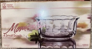 "Juego de 4 cuencos de vidrio vintage Anchor Hocking Moments de 5,5"" en caja original nuevo en stock" - Imagen 1 de 14