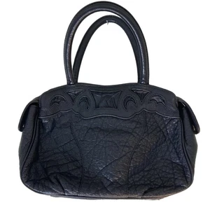 Amer Black Handbag Purse Medium 12x8x4 3 Compartments EUC - Picture 1 of 15