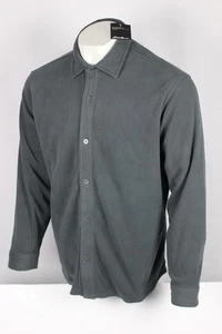 Eddie Bauer Men's Microfleece Shirt Jacket Button Up Dark Smoke Long Sleeve - Picture 1 of 4