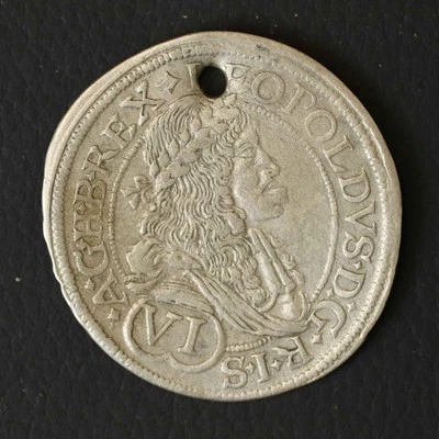 *Hungary, Leopold I, 6 Kreuzers Silver Coin 1676 Bratislava Mint[E7767]7j3 - Image 1 of 2