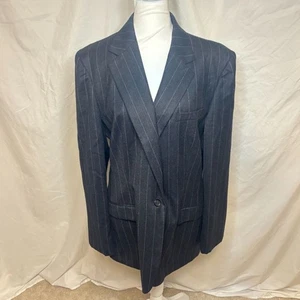 Ralph Lauren RL Pin Stripe Charcoal Womens Blazer Suit Jacket Designer - Picture 1 of 7