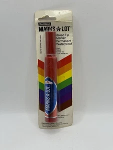 Vintage Carter’s Marks-A-Lot RED Broad Tip Permanent Ink Waterproof Marker NOS - Picture 1 of 9