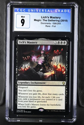 LICH'S MASTERY Dominaria Foil Rare CGC 9 MTG [Nostalgium] - Image 1 of 2