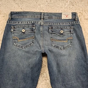 Vintage Y2K American Eagle Womens Jeans Cropped Flap Pockets Size 14 35.5x27 - Picture 1 of 14