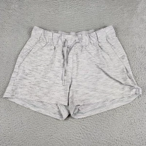 Lululemon Shorts Womens 8 Gray Striped On The Fly Performance Casual - Picture 1 of 7