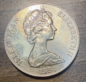 Moneta una corona Isola di Man 1984 - Foto 1 di 2