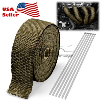 Tubo de escape de titanio aislamiento térmico envoltura térmica cabezal motocicleta 2"x50' Foto 1 de 4