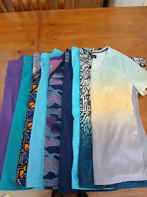 Women's Lot Of 9 Scrub Tops Size Small Mixed Brands. Multicolor  - Image 1 of 4