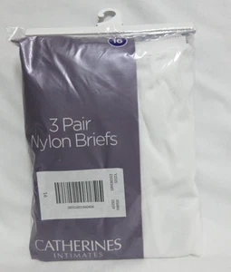 3er Pack Catherines Intim Nylon Slip Höschen Unterwäsche Gr. 16 60,5-62,5" weiß - Bild 1 von 10