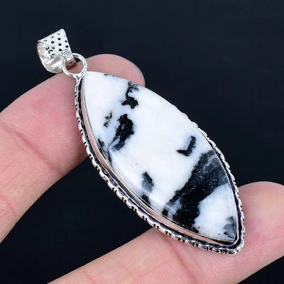 Pingente Buffalo Jasper 925 banhado a prata feito à mão de 2,52" - Imagem 1 de 3