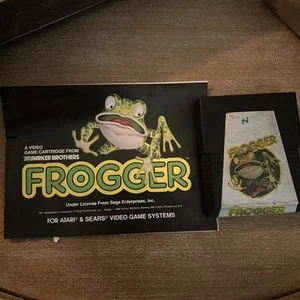 Vintage Atari Frogger Video Game Cartridge 1982 TESTED WORKING WITH BOOK - Picture 1 of 4