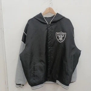 NFL BLK XL Chaqueta con Capucha de Nailon Reversible Difusa Negra Ajuste Ancho - Imagen 1 de 4
