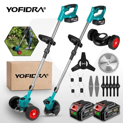 YOFIDRA Für Makita Akku 7'' Rasentrimmer Freischneider Motorsense Trimmer + 2 Batterien