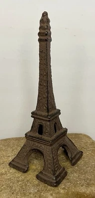 Cast Iron Eiffel Tower Paris Statue 8"- France Replica Model Souvenir Travel - Image 1 of 4