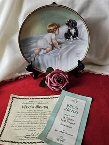 Hamilton Collection "WHO'S SLEEPY" Child's Best Friend Porcelain Plate w/ COA - Picture 1 of 6