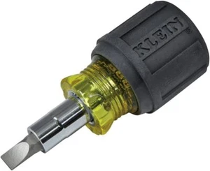 Klein Tools 32561 Stubby Screwdriver and Nut Driver with 6-in-1 Multi-Bits, 1 a - Picture 1 of 10