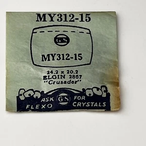 Elgin Crusader Vintage Watch Crystal Replacement 24.2 x 20.2mm MY312-15 - Picture 1 of 3