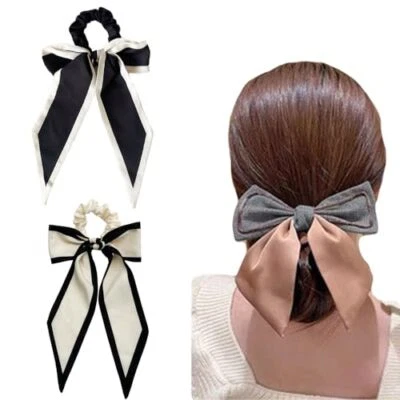 2 piezas de moño de gasa negro beige y cinta corta negro/marrón Foto 1 de 4