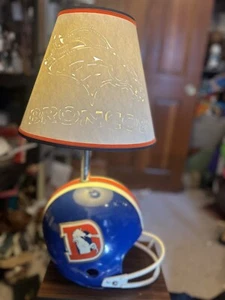 Vintage Denver Broncos Denver D Helmet Lamp w/ New Logo Lamp Shade Works - Picture 1 of 9