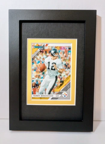 Terry Bradshaw Pittsburgh Steelers Display Custom Framed Football Card Plaque Cover