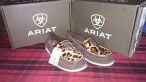 Zapato Mocasín Ariat Para Mujer Crucero Barco Sin Cordones Pelo de Leopardo Chocolate Gamuza Talla 6 - Imagen 1 de 6