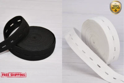 1 Roll 5m Buttonhole Elastic Band – Stretch Tape for DIY Sewing Projects - NEW - Image 1 of 4