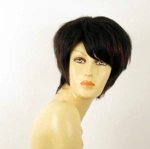 wig for women 100% natural hair black and red wick ref FIONA 1b410 PERUK - Imagen 1 de 8