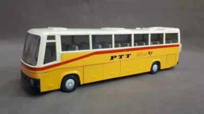 Modellino in scala 1/50 Pullman Volvo PTT Modellini di Autobus Giallo Giocattolo - Immagine 1 di 4