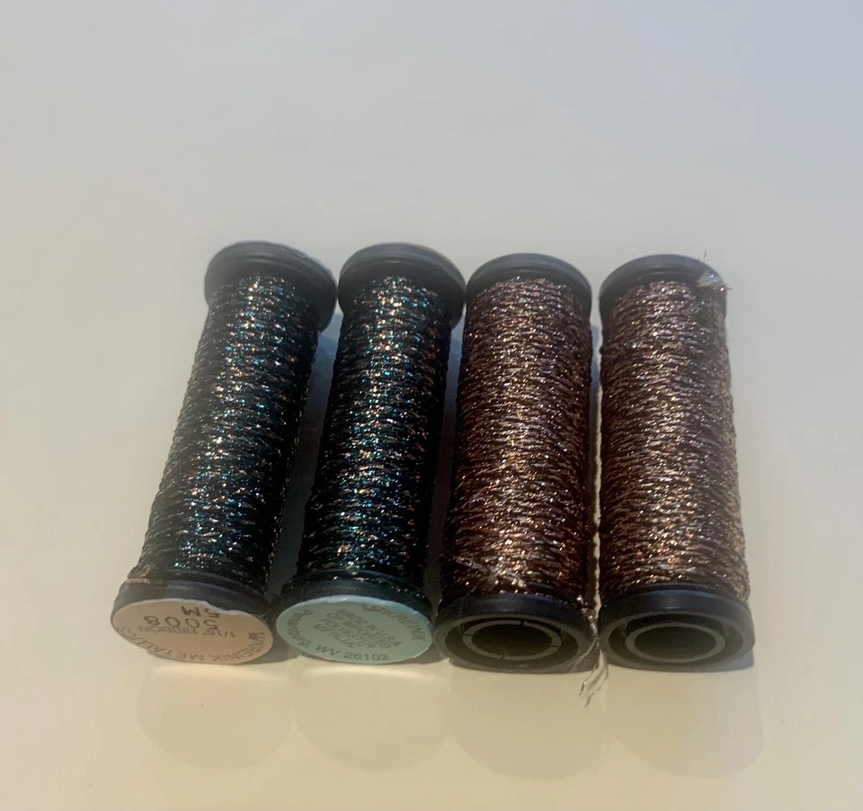 Kreinik Metallics Black & Gold Lot of 4 (2) 12 - Tapestry; (2) 1/16th Color#5008 - Image 1 of 1