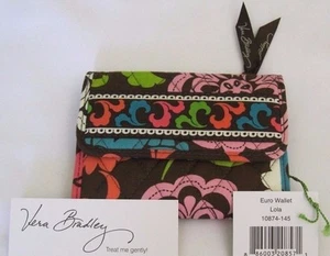Vera Bradley LOLA Euro WALLET Coin TRI-FOLD FOR Handbag TOTE Backpack PURSE NWT - Picture 1 of 4