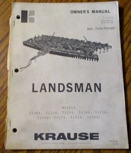Krause Landsman 3100A Series 3110A - 3136A Mulch Finisher Tillage Tool s/n 2775- - Picture 1 of 9