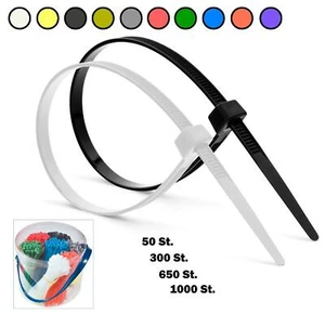 Profi Kabelbinder Kabelstrapse Sortiment vers. Farben & Längen praktische Box - Bild 1 von 5