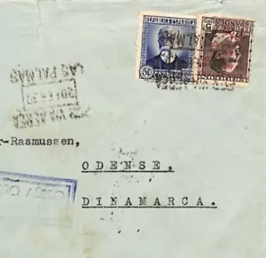 Spain *GRAN CANARIA* Air Mail Cover Las Palmas CANARY ISLANDS 1937 Denmark YG177 - Picture 1 of 10