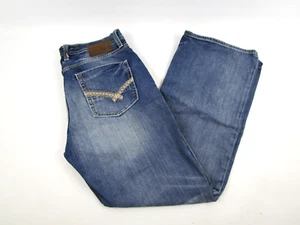 BKE Tyler Straight Leg Jeans 34R Blue Denim Washed Faded Embroidered Buckle - Bild 1 von 12